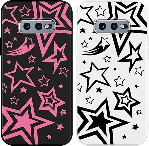 Yomjew 2 Pack Cute Pink Girly Star Phone Case for Samsung Galaxy S10e 5.8", Aest