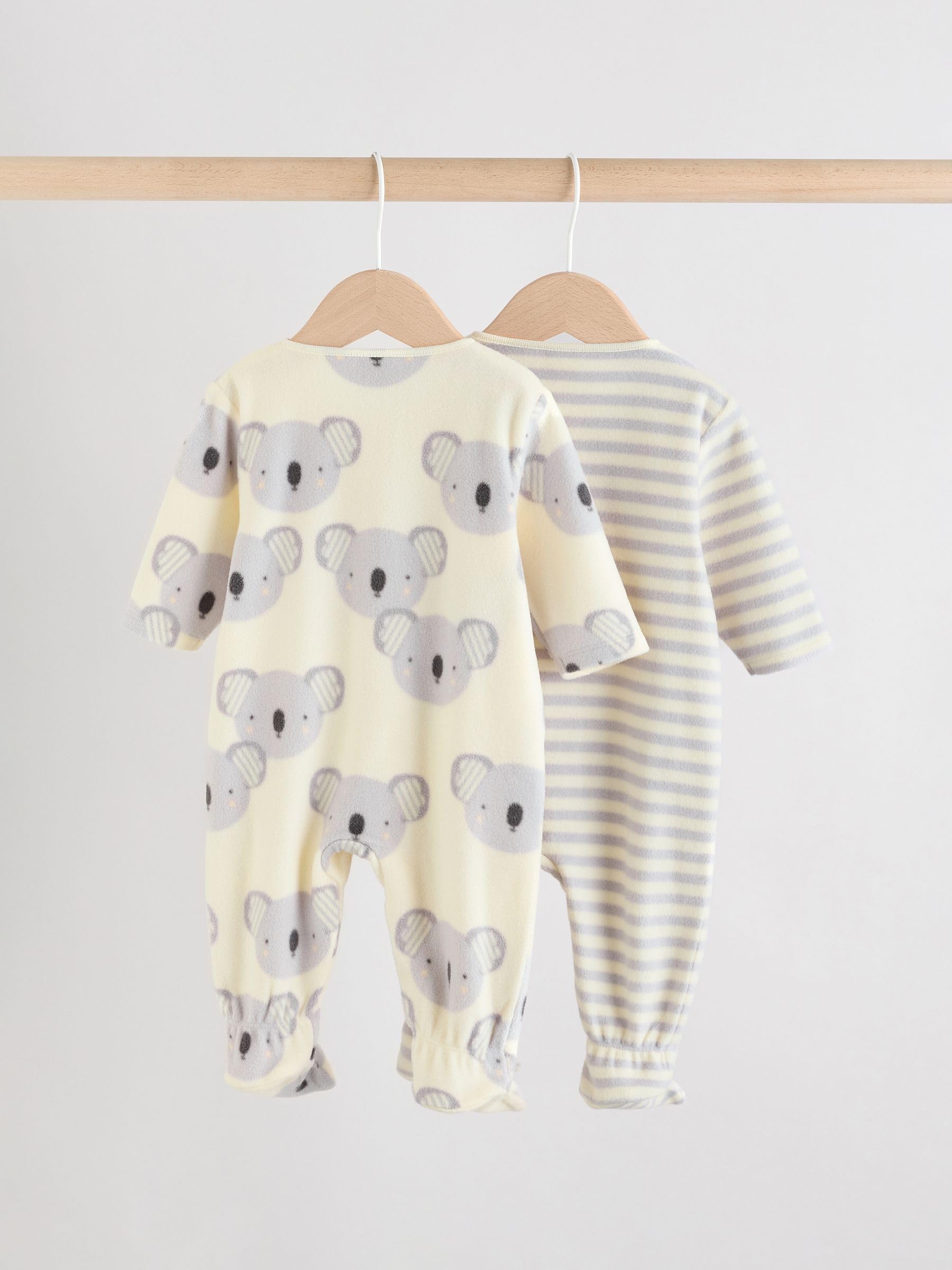 NEXT Bambini Confezione da 2 Tutine per Neonati in Micropile con Zip bidirezionale
