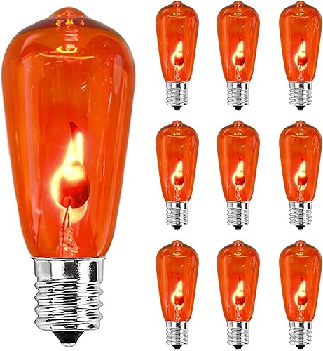 Miniatura 8 de Paquete de 10 bombillas Edison ST40 de repuesto de bombilla de vidrio transparente, bombillas de base de tornillo E17 de 7 W para tira de luces al