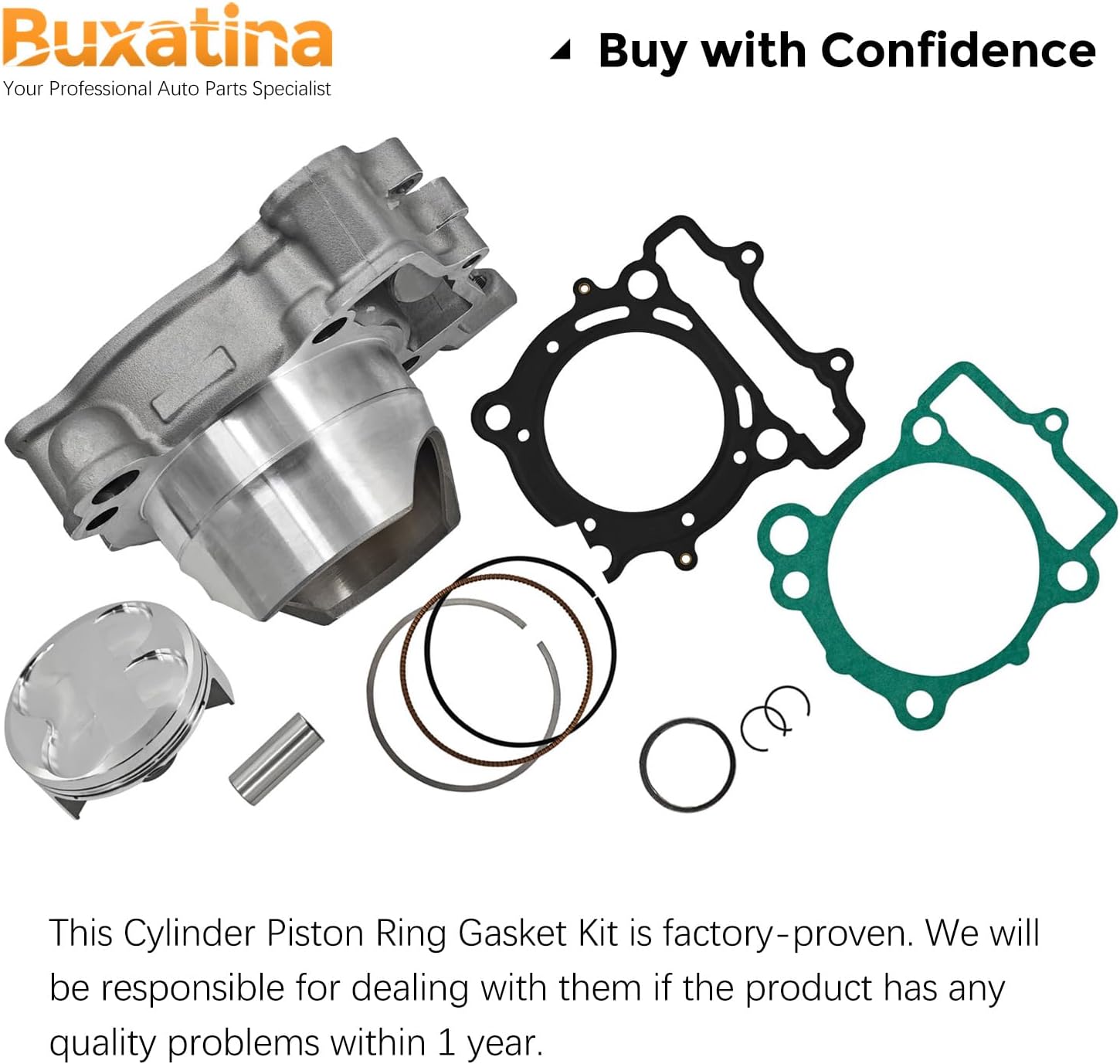 K1100-50005 STD 77mm Cylinder Piston Ring Gasket Kit Fits for Kawasaki KX250F 2004-2008, Fits for Suzuki RM-Z250 2004 2005 2006 Replace# K1100-50037 11005-0005 11005-0037 11005-0069