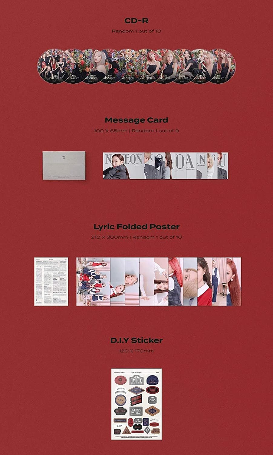 JYP TWICE - Eyes wide open (Vol.2) Album+Folded Poster+Extra Photocards Set (Story ver.),JYPK1006