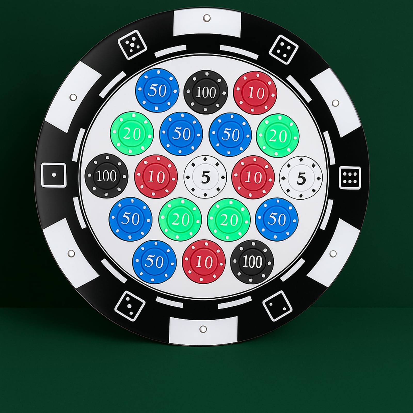 GlikCeil Casino-Chip-Halter, 13,5 x 22,9 cm, Wandmontage, Vitrine für 24 Pokerchips, Acryl-Pokerchip-Tabletts, Acryl-Display-Rahmen für Münzsammler und Zubehör