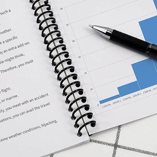 Miniatura 3 de Rayson Bobina de encuadernación en espiral de plástico de 38 pulgadas, capacidad de 60 hojas, espinas de encuadernación de bobina negra de 0.374 in