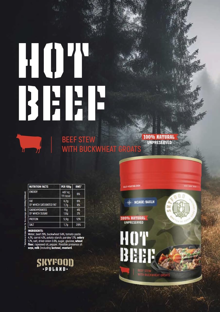 Skyfood Hot Beef Self-Heating Dish