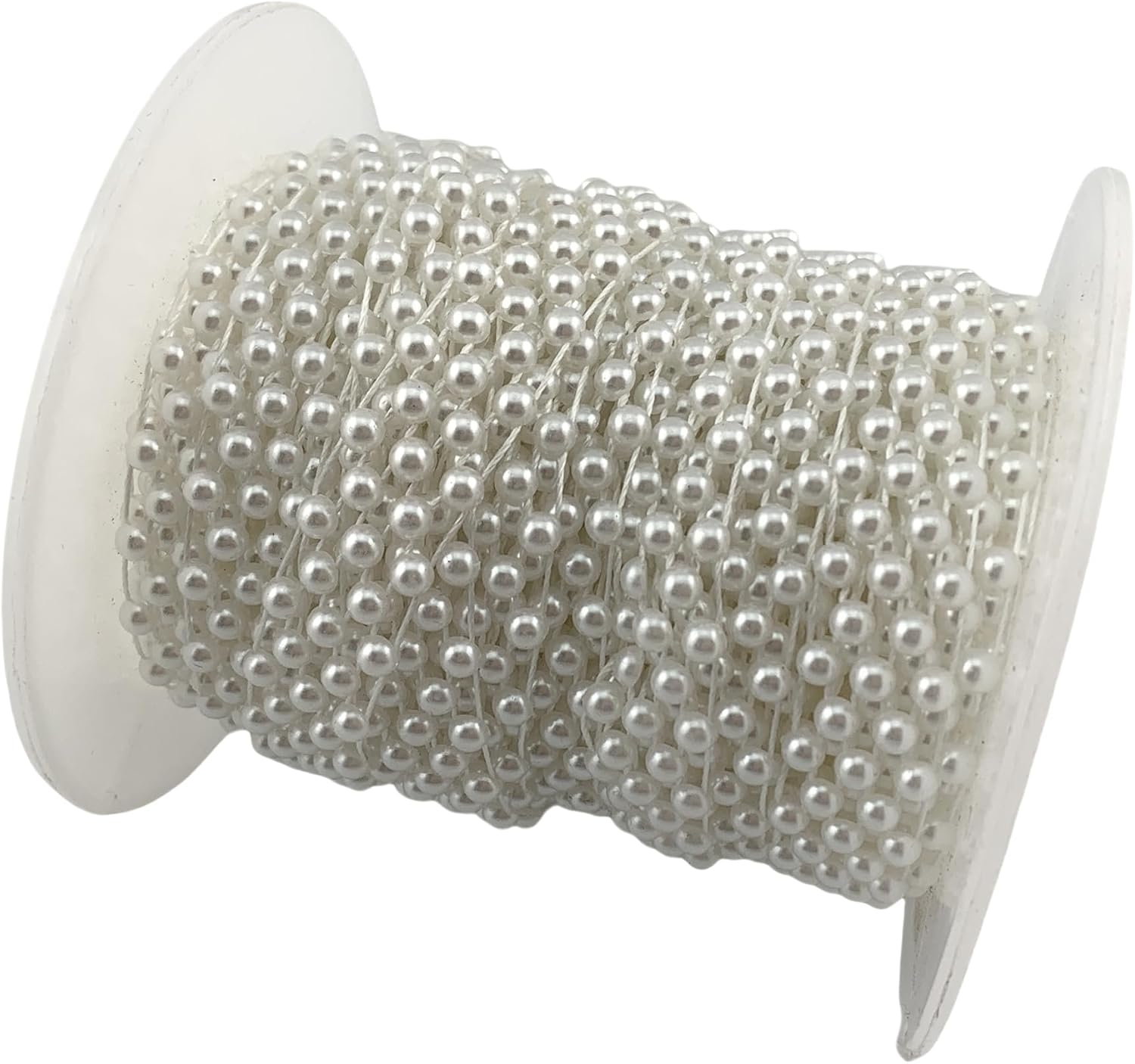 10 Yard 3/5 inches White ABS Pearl Chain Trims, Crystal Beaded Applique Rhinestone for Bridal Wedding Party (LZ42)