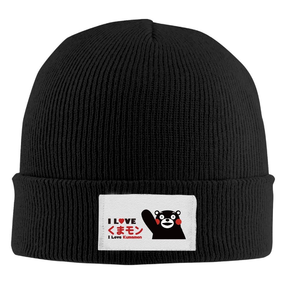 ABilibili I Love Kumamon Knit Cap Woolen Hat Cap for Unisex Black Apparel