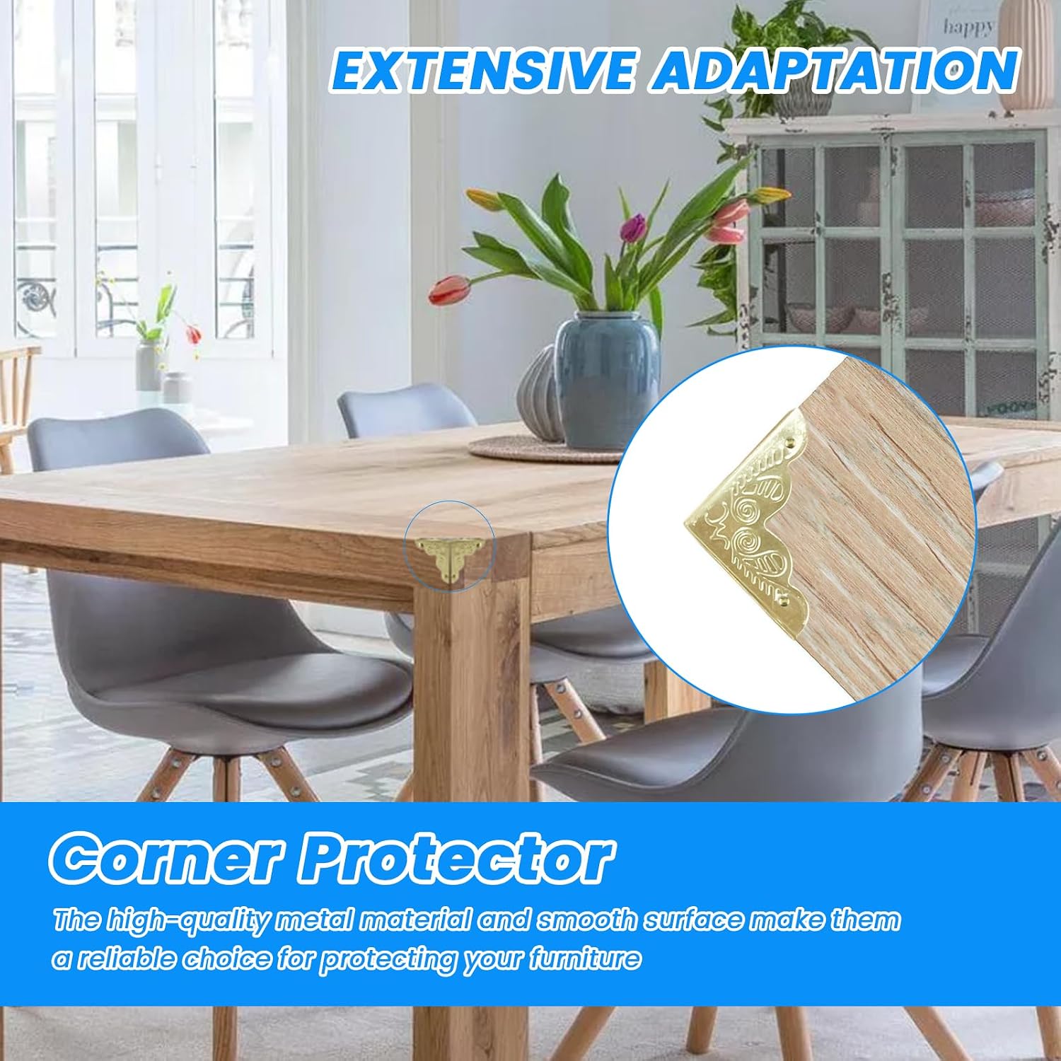 SDTC Tech 12 Pack Furniture Corner Protector 1" x 1" Antique Gold