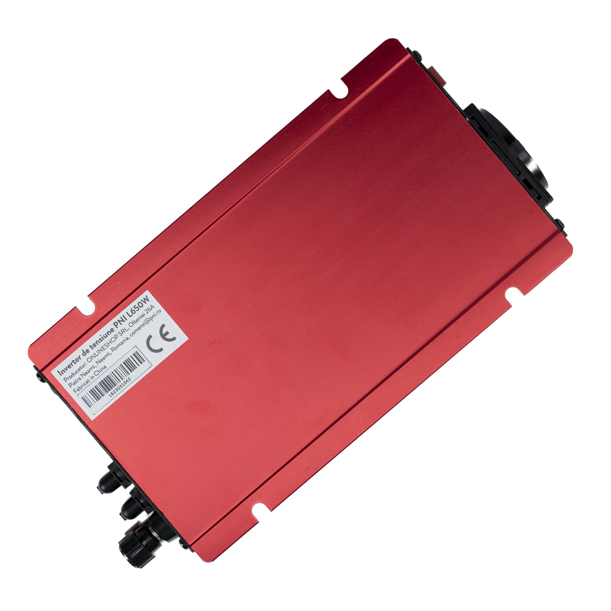 Inversor de tensión PNI L650W Doble Fuente de alimentación 12V/24V, Salida 230V, 500W, Seno Modificado, Enchufe USB 5V 500mAh, con Pinzas de alimentación y Enchufe de mechero incluidos
