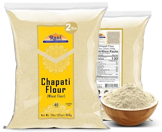 Rani Chapati Flour (100% Pure Whole Wheat Chakki Atta), For Making Roti & Indian Breads 32oz (2lbs) 908g ~ All Natural | Vegan | No Salt or Colors | NON-GMO | Kosher | Indian Origin