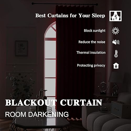 Miniatura 7 de RAIN CITY Cortinas plisadas con bloqueo de luz roja y aislamiento térmico para ventanas, 84 pulgadas de largo, para hotel al aire libre, ahorro de
