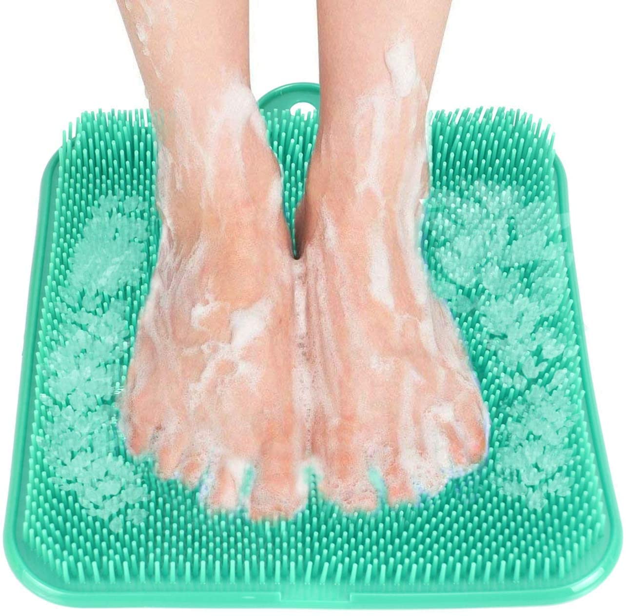 Ecoodisk D Shower Foot Scrubber Cleaner Massager Exfoliating Feet Massager Spa Larger Shower Foot Scrubber Mats Foot Cleaner Massager Mat With Non-Slip Suction Cups,