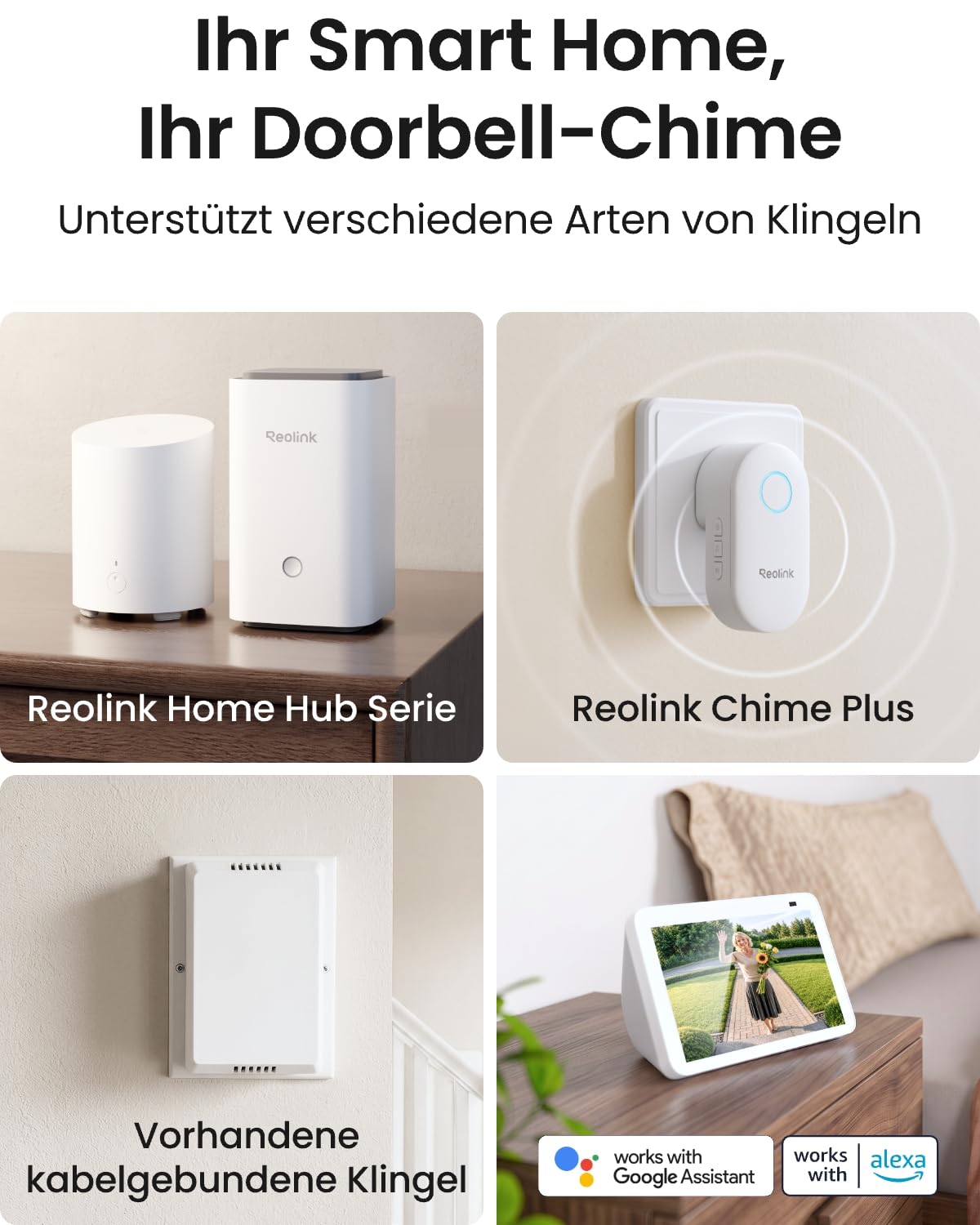 Reolink Akku Türklingel mit Kamera (2. Gen), 2K 1:1 Ansicht, 2 Betriebsmodi | 1:1 Kopf‑Fuß‑Ansicht, Kabellos & Kabelgebunden, 2,4&5GHz Wi-Fi, Lokalspeicher ohne Monatsgeb, KI-Erkennung, Rich-Notification