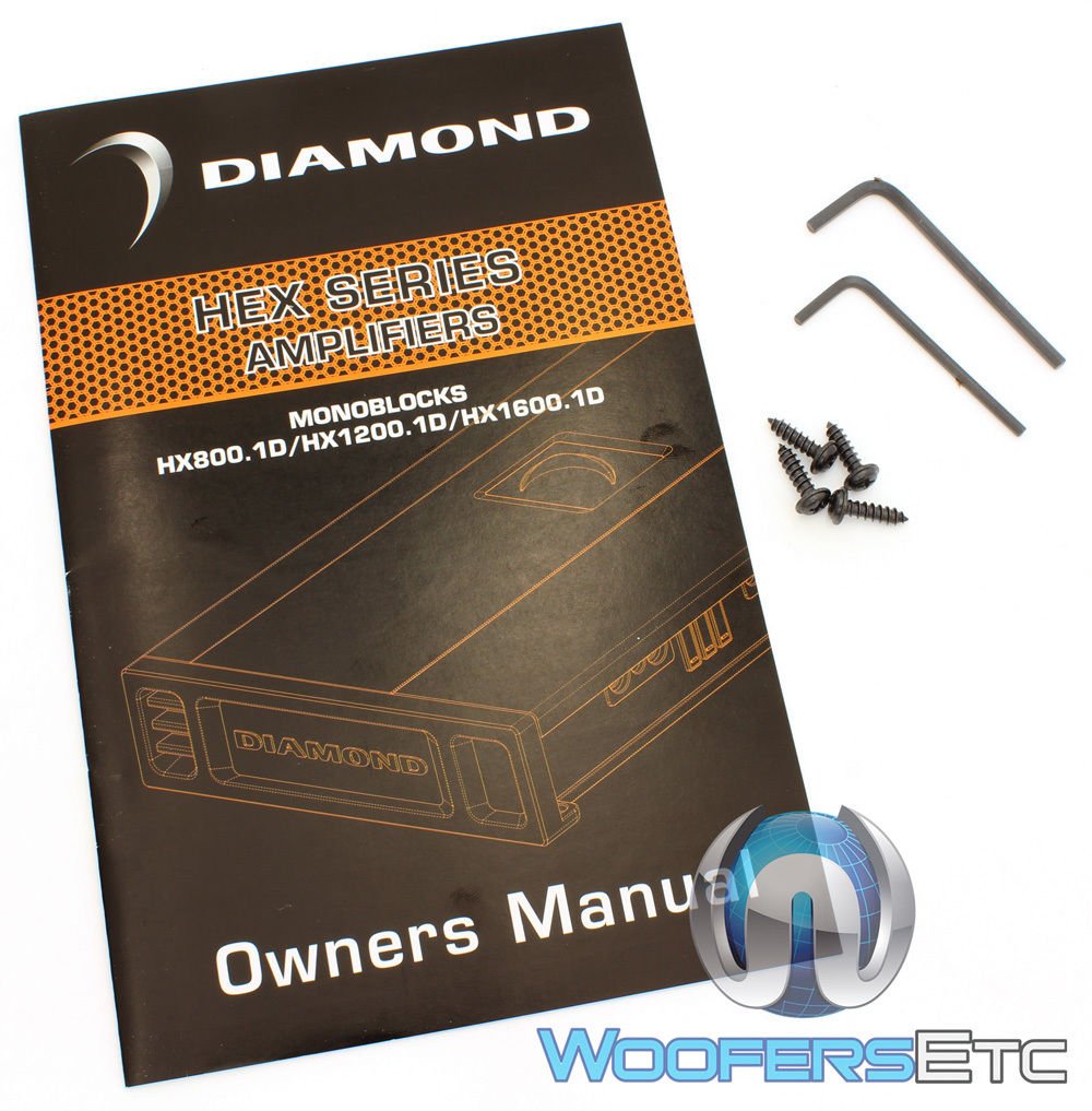 Diamond Audio HX1200.1D Monoblock 1200 Watts RMS Class D Full Range HEX Series Amplifier