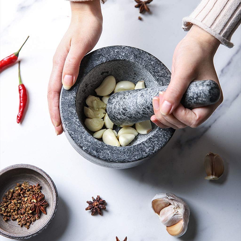 Mortar Pestle Set Mortar and Pestle Hand Sander Marble Grinder Kitchen Mortar and Pestle Set Manual Retro Mortar and Pestle for Spices, Seasonings