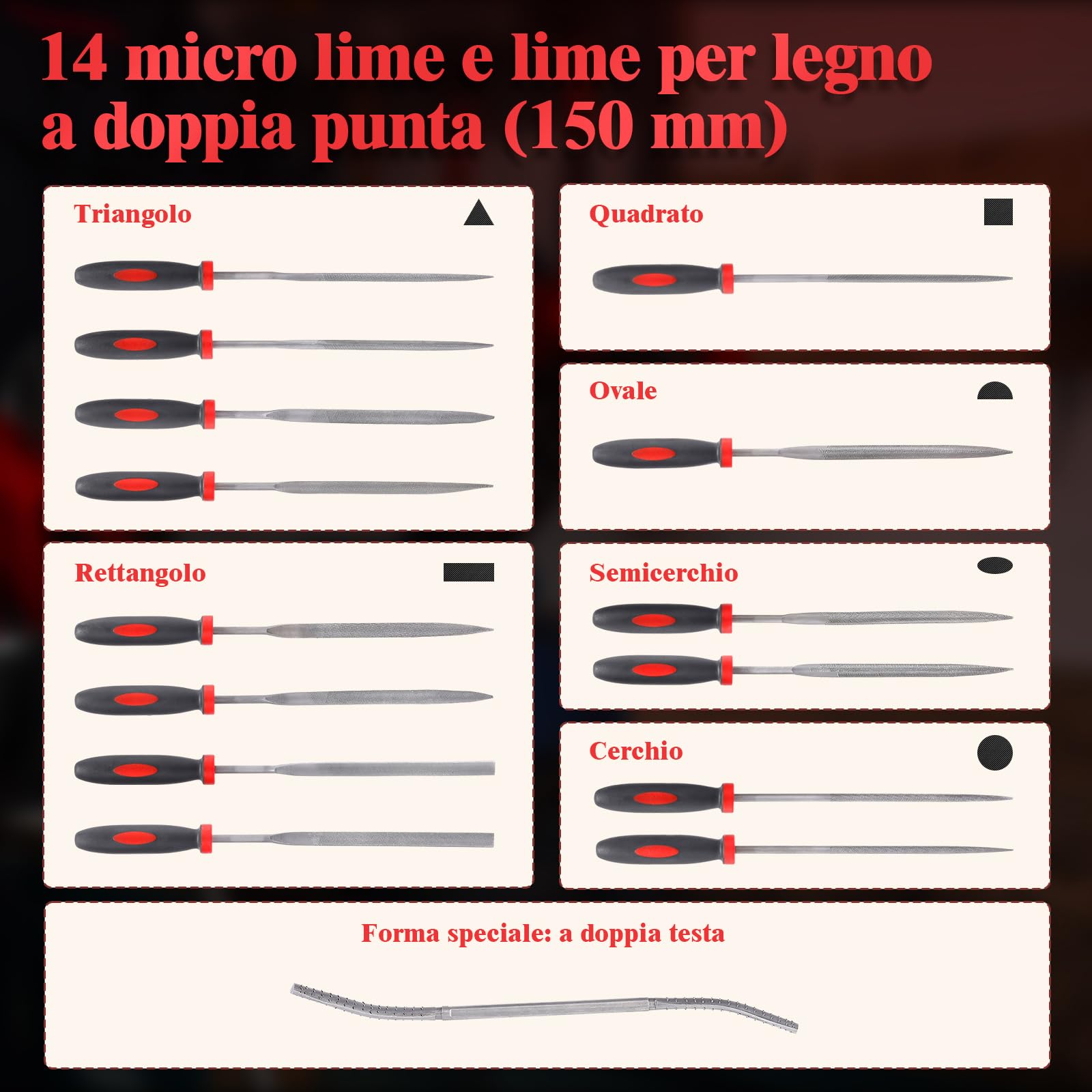 Geevorks Set di lime Lime ad Ago 34 pezzi- Set di lime professionali per legno metallo plastica per Modellare, Set di Mini Lime per Limare Metallo,Legno,Plastic