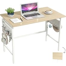 Hadulcet Folding Desk 40" Foldable Desk with Removable Pegboards | Easy Assembly Home Office Desk for Small Spaces, Study, and Apartment Living, Oak
