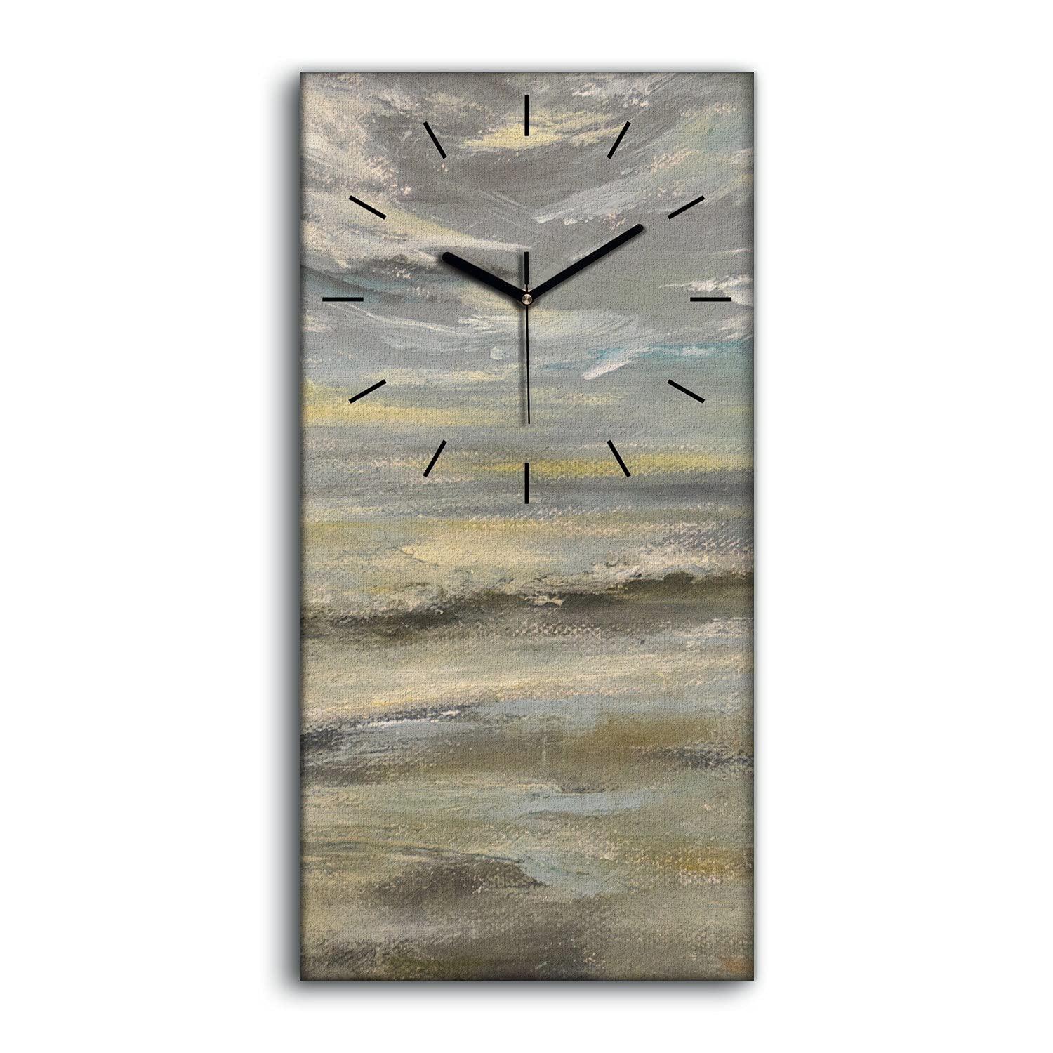 Horloge sur Toile Peinture Acrylique Décoration Murale 30x60cm Image Art Moderne
