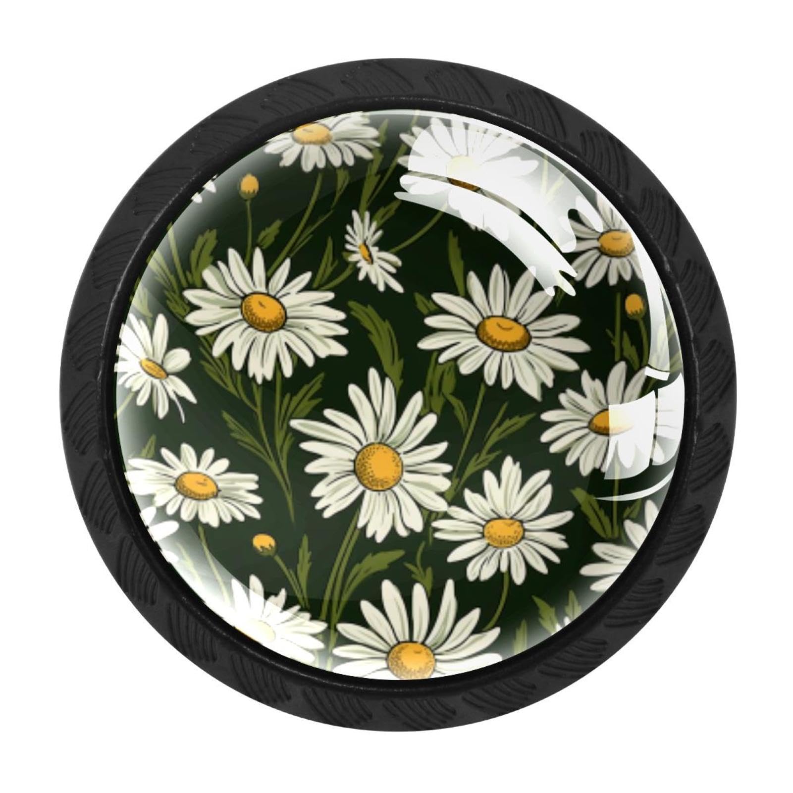 CHENZZZZ 4 Pieces Kitchen Cabinet Knobs Daisy Drawer Knobs Dresser Knobs Drawer Pulls Door Knobs Dresser Drawer Handles Knobs for Dresser Drawers