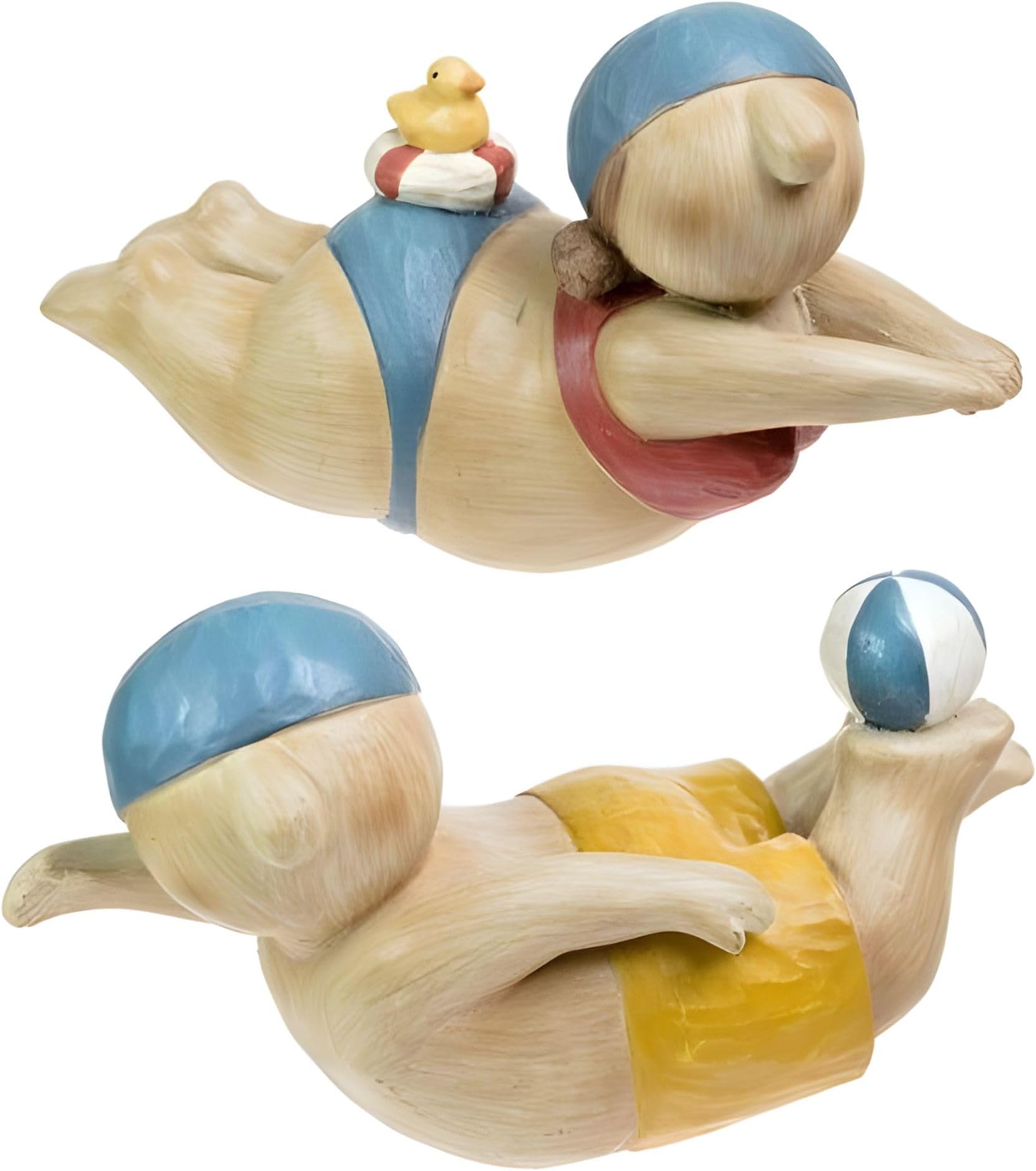 Quay TradersBeach Lady/Man Freestanding Ornaments - Pair of Nautical Homeware Decorations - Set of 2