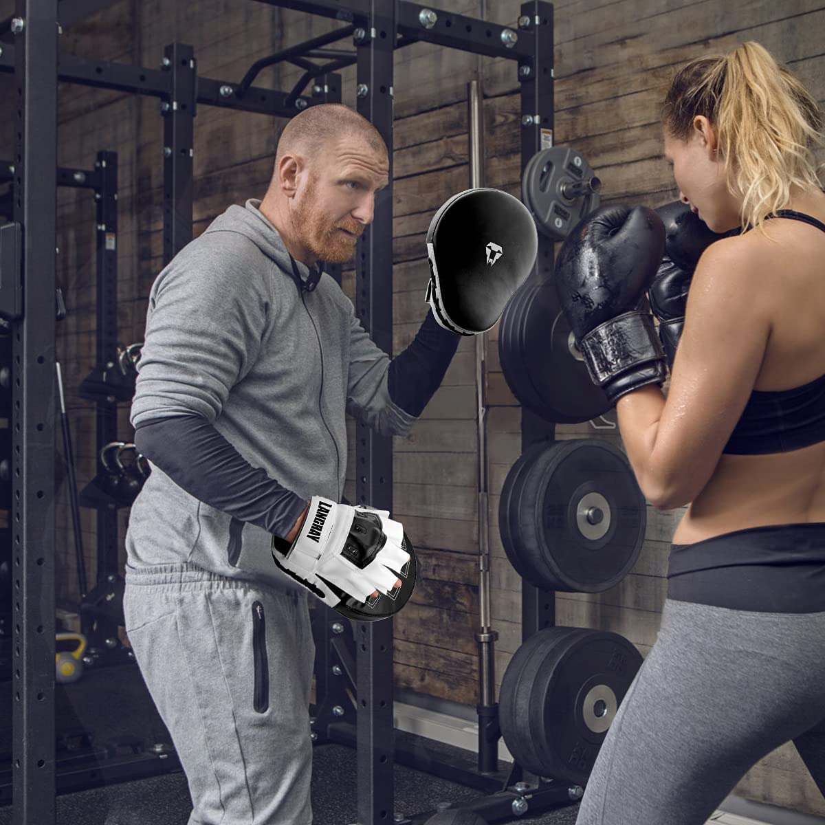 LangRay Pattes d'ours Boxe Muay Thai Paos Frappe Cible Boxing Pads pour Entraînement de Boxe Taekwondo Sport de Combat