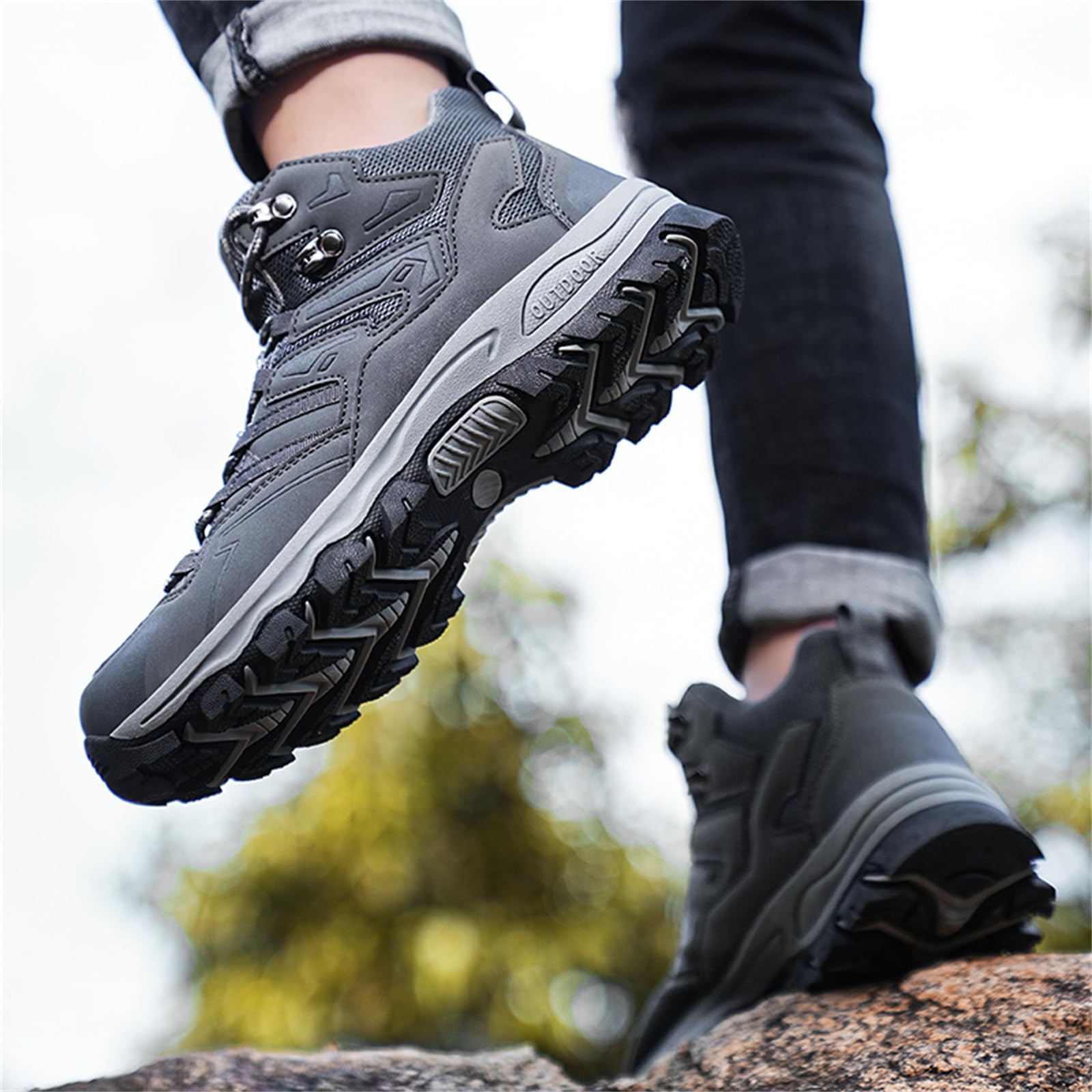 AONETIGER Chaussures RandonnéE Homme Bottes Trekking LéGèRes Gr.36EU-47EU | Tissu Maille Respirant Semelle AntidéRapante RéSistante Confortable Pour RandonnéE Course Alpinisme Camping ActivitéS