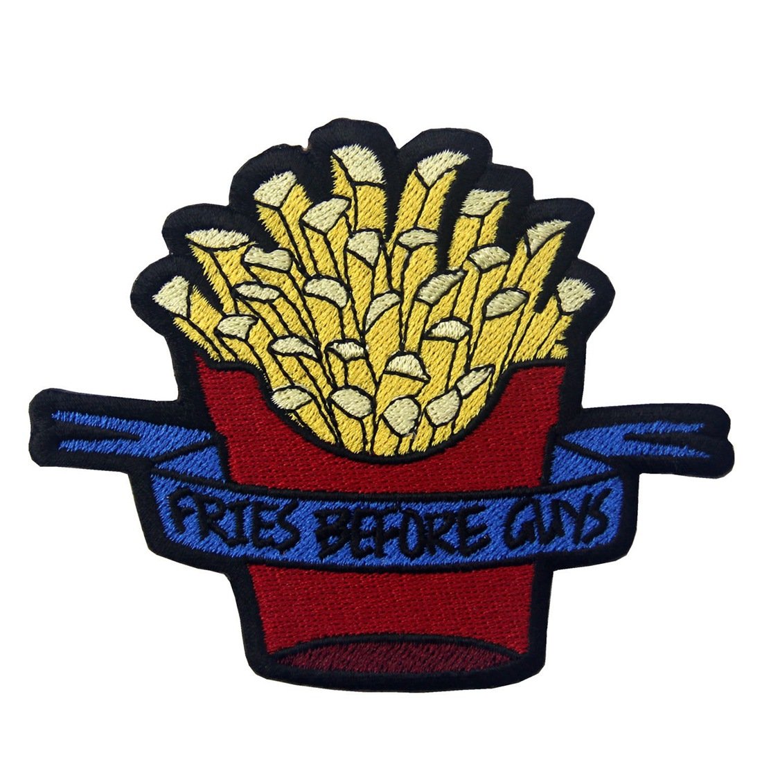 Toppa Ricamata Fries Before Guys – 10x8 Cm Con Adesivo Termico, Da Stirare O Cucire Su Giubbotti, Borse E Cappelli