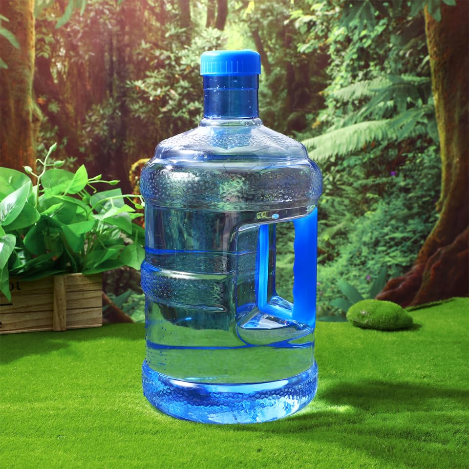 Toddmomy Jarras de agua de 5 litros, botella de agua de plástico con asa, hervidor de agua mineral, jarra de agua para camping, senderismo, deportes al aire libre