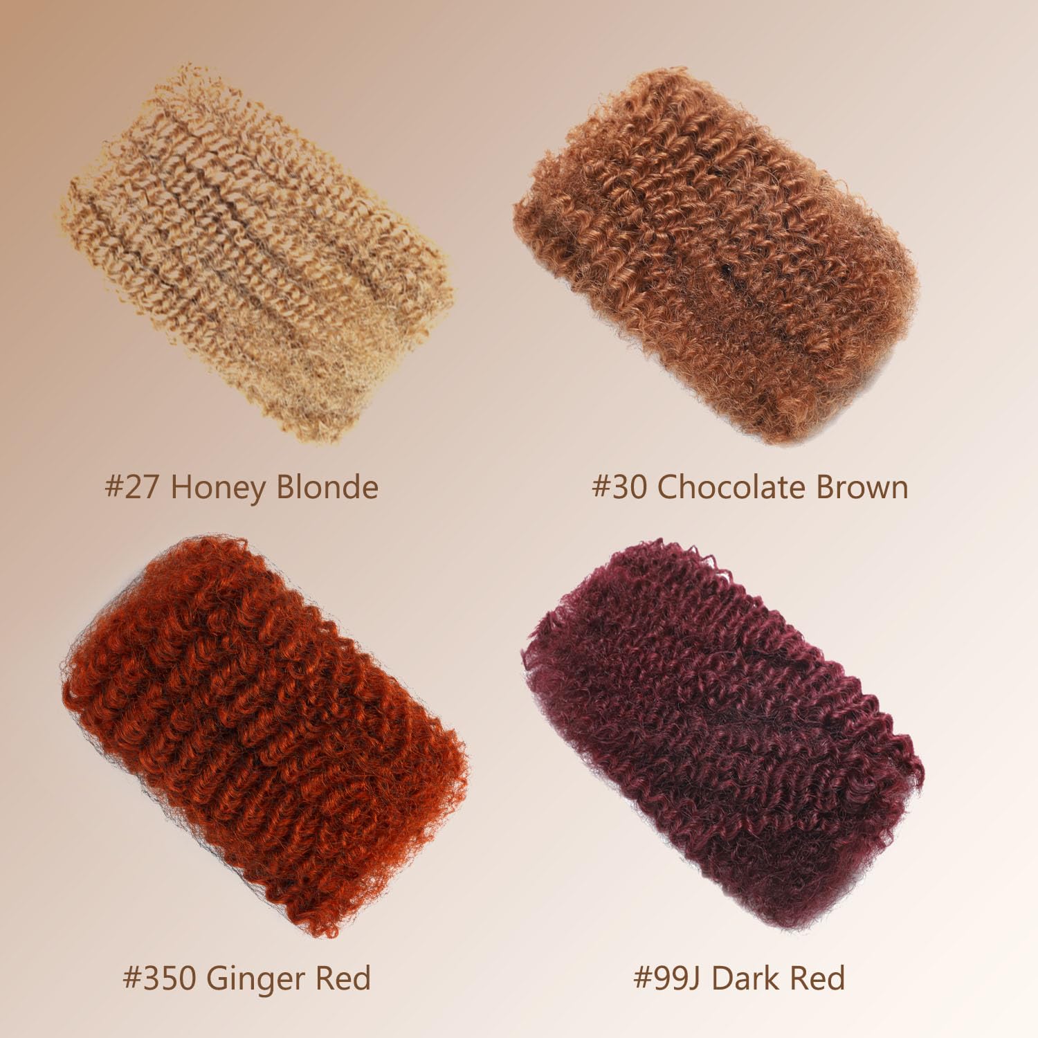 Afro Kinkys Bulk Human Hair for Twist Braiding Braids Micro Locs Mini Dreadlock Extensions Afro Kinky-Curly Human Braiding Hair Bulk Bundles for Men Women Kids 10 Inch 50g 27 Honey Blonde Soft Fluffy