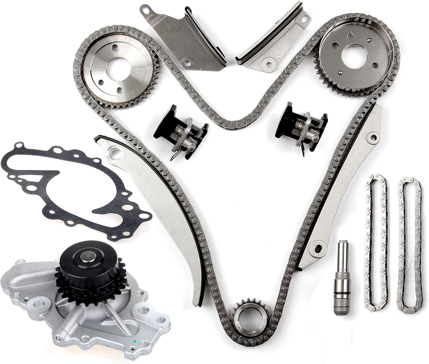 ECCPP Engine Timing Chain Kit for 2005-2006 for Chrysler 300,2002-2004 for Chrysler Concorde,2005-2006 for Dodge Stratus OE 9-0397SA,76086, w/Timing Chain Crank Sprocket Tensioner Guide Water Pump