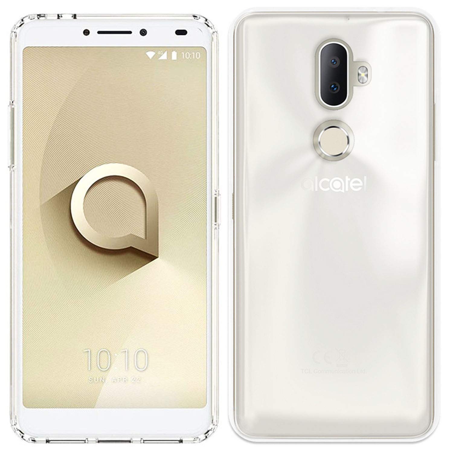 CrownTabby Case For ALCATEL 3V (2018) - Ultra Clear Crystal Gel Case Silicone Designer Protactive Shockproof Back Cover (ALCATEL 3V (2018), 100% Transparent)