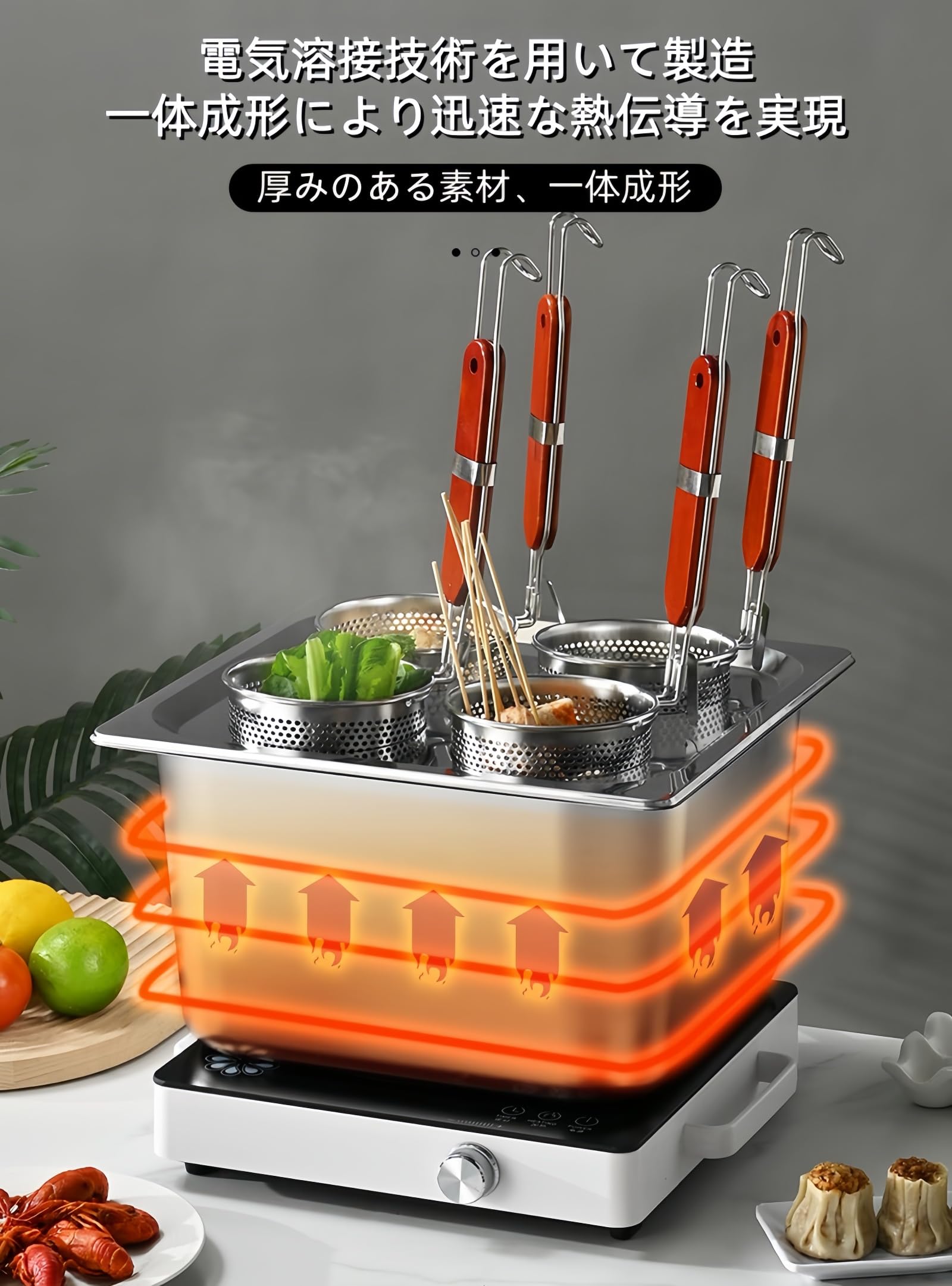 Amazon | Kefeng 麺茹で鍋 パスタ鍋 セット 寸胴 そばゆで釜 おでん