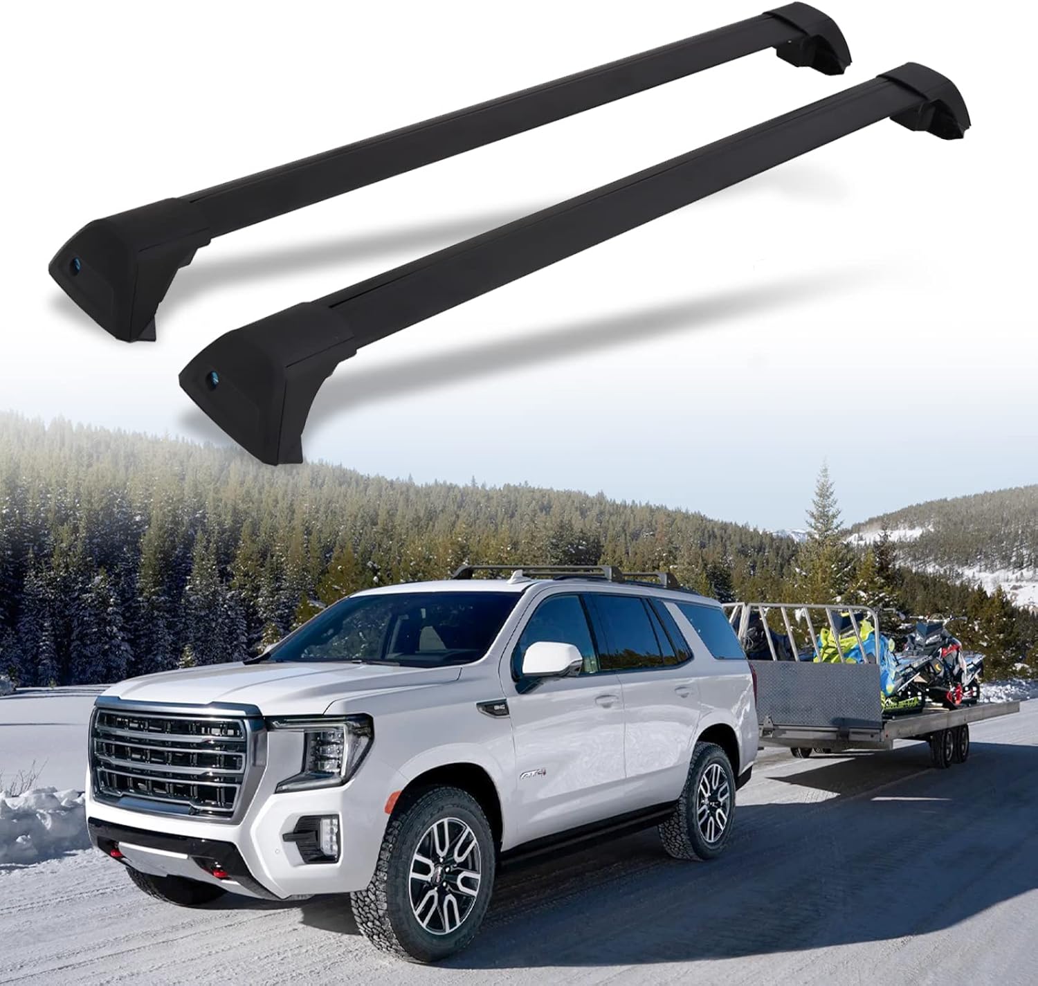 Black Lockable Roof Rack Cross Bars Fits for Chevrolet