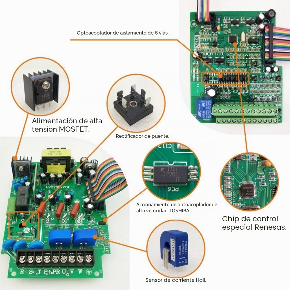 Variador de frecuencia (VFD) Computer ized Numerical Control (CNC), el Motor Inverter convertidor 220 V 1.5 kW 2HP para eje motor, control de la Velocidad, huanyang HY – Serie (220 V, 1.5kw).