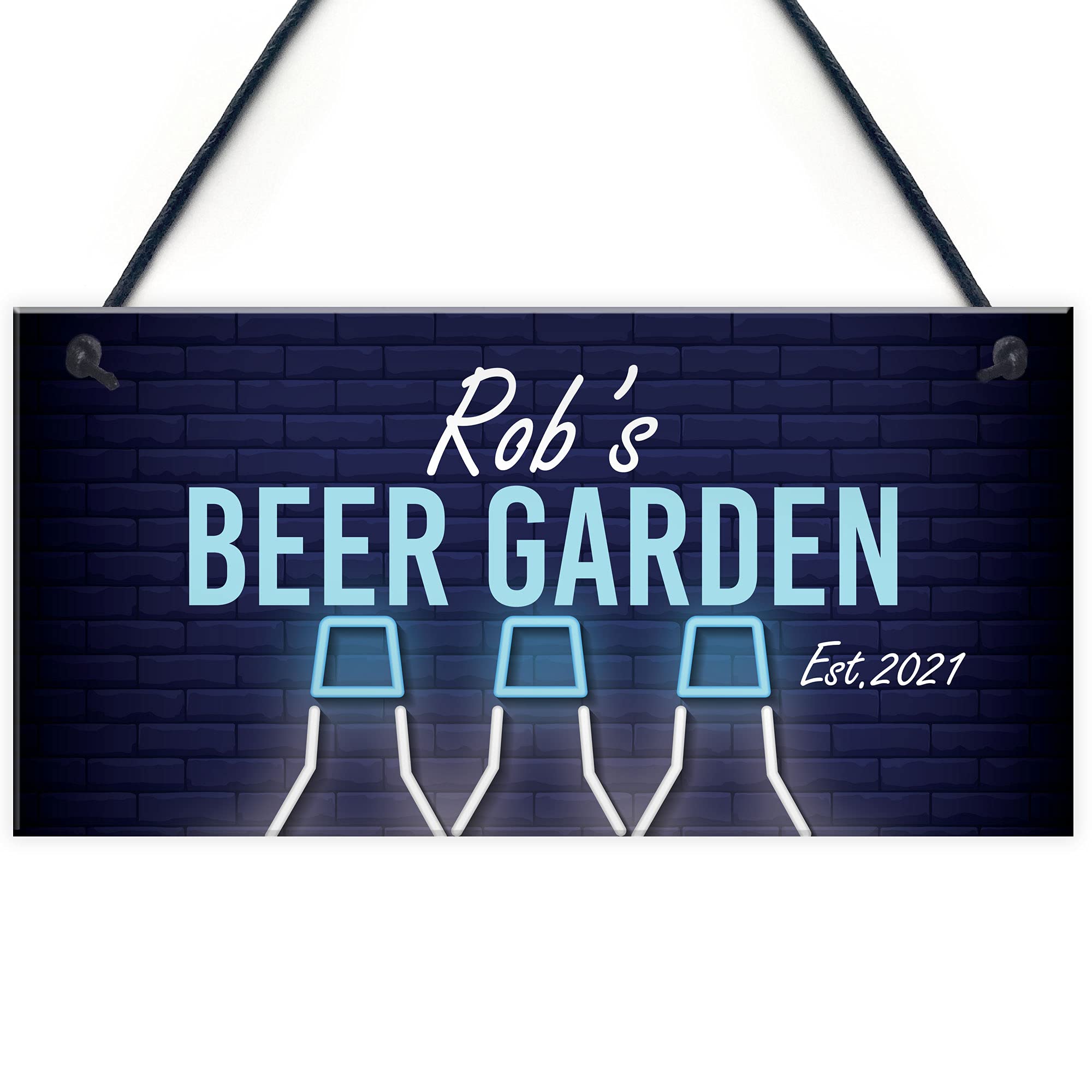 Beer Garden Sign Personalised Hanging Garage Pub Shed Sign Beer Gift For Him