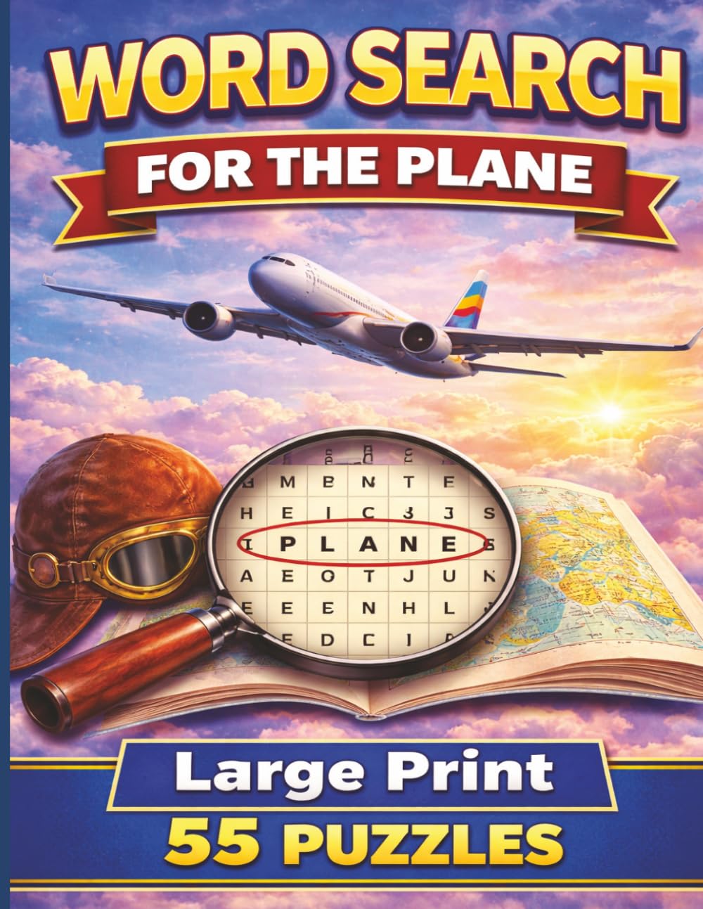 Word Search For The Plane: Large Print 55 Puzzles