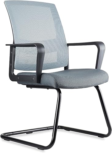 Miniatura 8 de CLATINA Silla de invitados de oficina con soporte lumbar y malla de espalda media serie de rejilla de aire espacial para recepción sala de