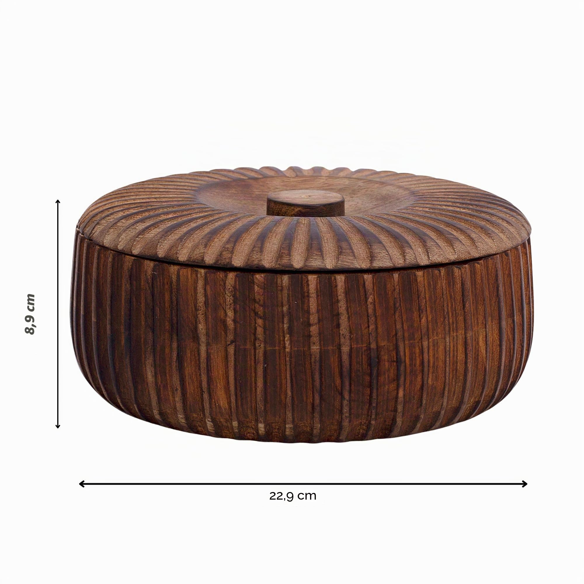 Handgefertigter mexikanischer Tortilla-Stövchenkorb aus Holz indischer Chapati-Roti-Brothalter Box Pfannkuchen-Keeper-Serviergeschir Hot Pot Auflaufform Deckel Home Küche Essdekor, Antik braun 23 x 9