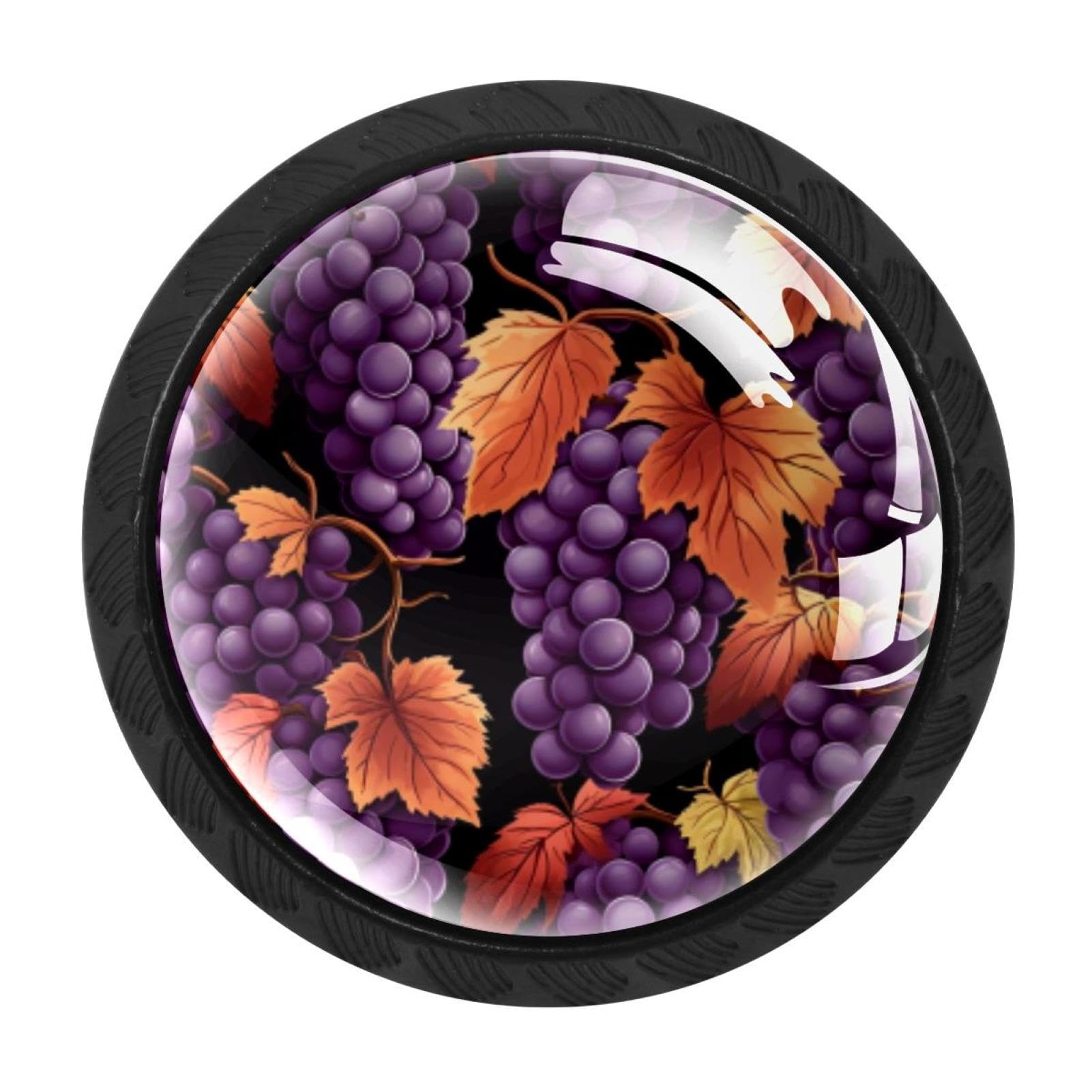 CHENZZZZ 4 Pieces Dresser Knobs Thanksgiving Grape Drawer knobs Cabinet Knobs Pull Handles for Home Kitchen Office