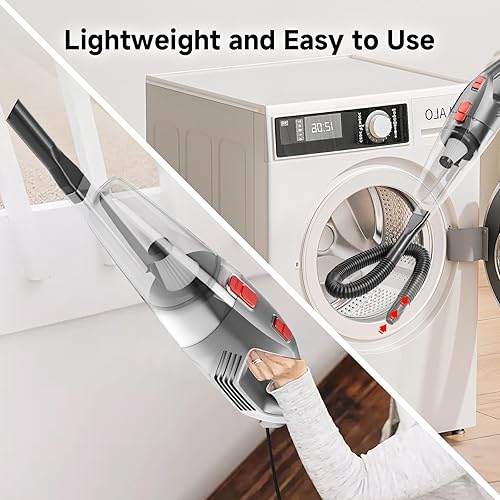 Miniatura 8 de Aspiradora de palo con cable, ligera, potente succión con motor de 450 W, aspiradoras de cable 3 en 1 de 16.4 pies para el hogar, suelo duro,