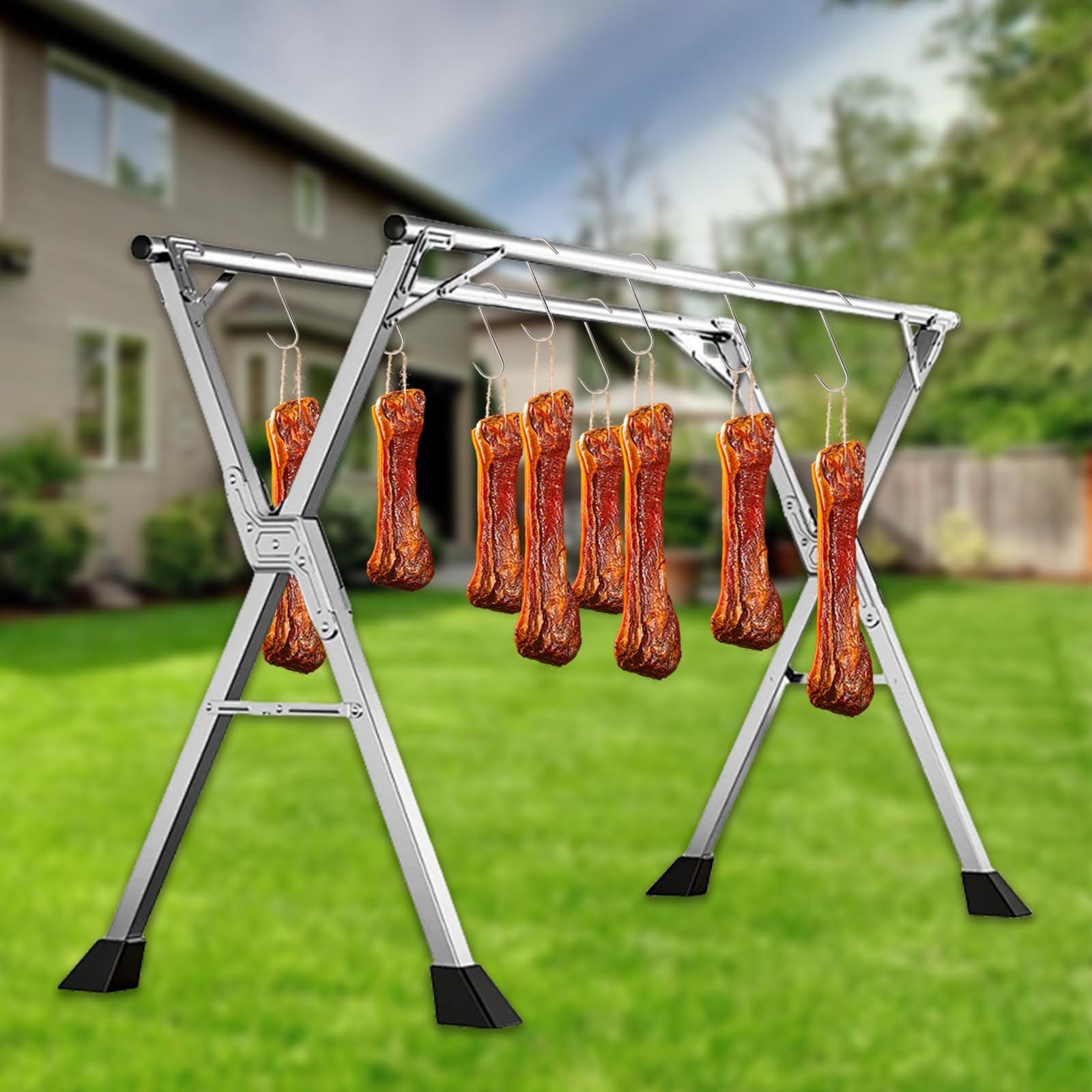 10 ganchos para carne, ganchos de carne de 9.1 pulgadas de 0.157 in para carnicería, colgar ahumador, asar a la parrilla, ganchos en forma de S de acero inoxidable, gancho de carnicero para 7