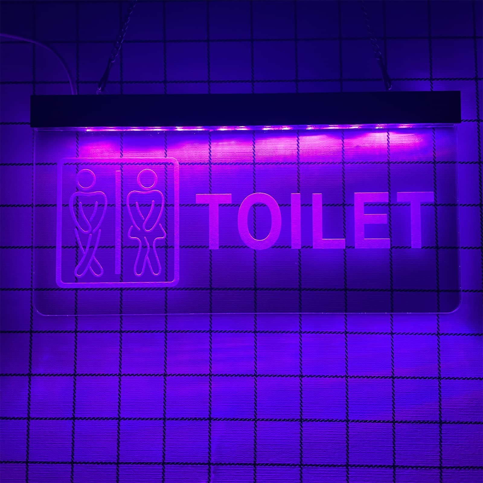 Insegna al Neon a LED per WC con oscuramento a 10 Colori, luci al Neon per Ingresso WC WC, luci notturne per insegne Luminose sospese a Parete,30x15cm