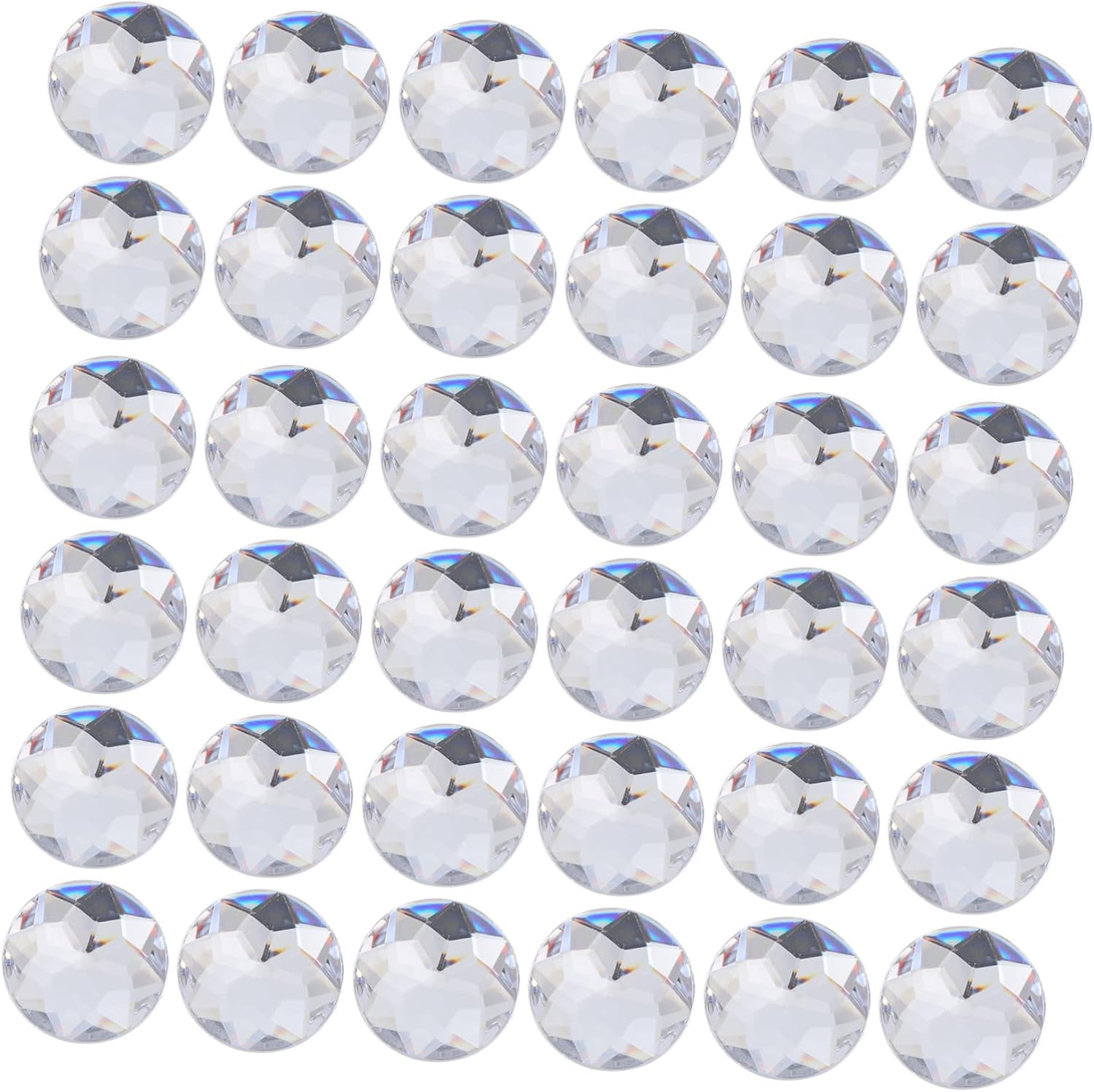 HOMSFOU 100pcs Acrylic Flatback Rhinestones Round Gems for Nail Art Crafts Clothing and Shoes Diverse Colors for Projects and Decorations