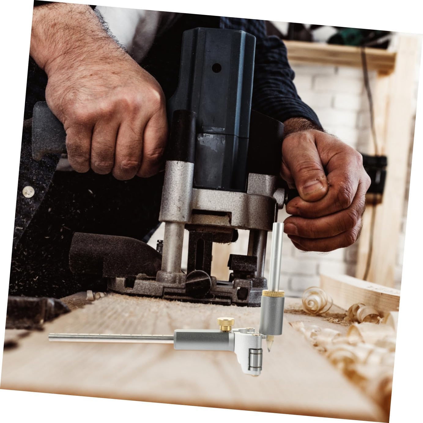 Zerodeko Two-in-one Adjustable Line Scriber Tool 0-120mm Curved and Parallel Handheld Marking Gauge for Woodworking and Carpentry, Portable Multifunctional Woodworker Accessory Random Color