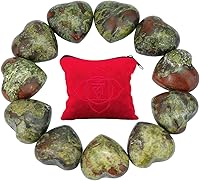 Vista 5 de Rockcloud 10 piedras de cristal curativo de lapislázuli, corazón, amor, talladas, con bolsa de chakras, meditación, equilibrio de reiki