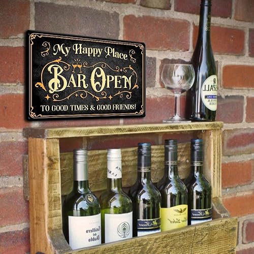 Miniatura 5 de Letreros de barra de metal abierto retro letreros de barra de aluminio para el hogar bar pub hombre cueva placa decorativa de 8 x 12 pulgadas