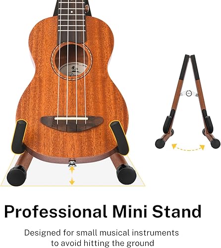 Miniatura 6 de Donner Wood Ukulele Stand Mini Guitar Stand for Violin, Hush Guitar, Mandolin, Banjo, Folding Floor Stand A-Frame Holder for Small Musical