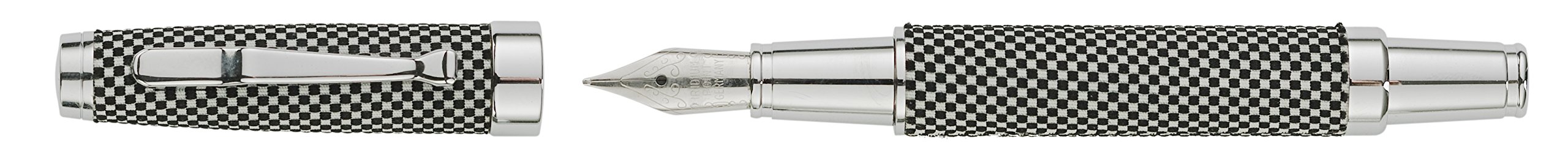 Chessboard Grey Fabric Finish Fountain Pen Grey check.