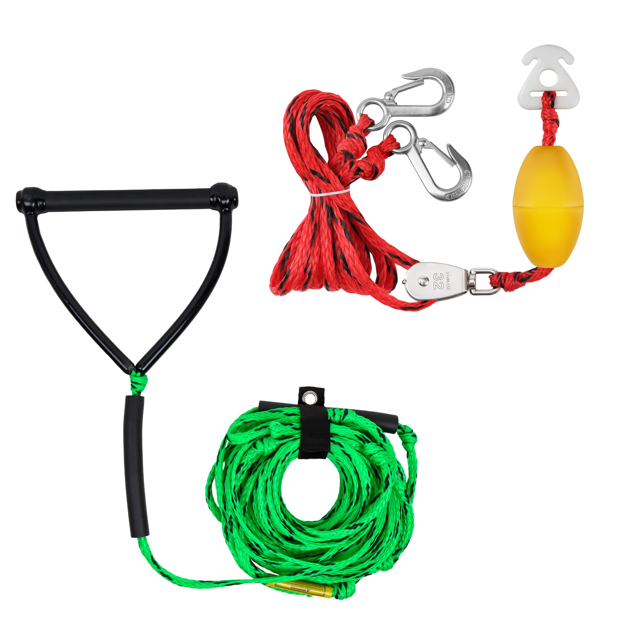 Toe Rope Ski Tow Rope For Tubing Water Ski Tow Rope 75 Ft With 12 Ft Self-Centering ...