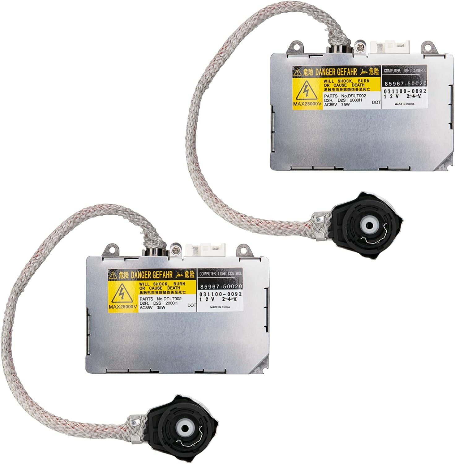 FAKAFY HID Ballast Compatible with Ignitor Toyota Prius, Avalon, Sienna, Lexus ES300, ES330, LS430, Lincoln Aviator Headlight Ballast Replaces 81107-2D020, 85967-0E020, DDLT002, KDLT002（2PCS)