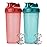 Mr. Pen- Shaker Bottles for Protein Mixes, 28 oz, 2 Pack, Light Blue & Red, Protein Shaker Bottle with Wire Whisk Ball, Blender Bottle